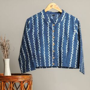 Handmade Block Print Cotton for Women ? Ethnic Floral Printed Top with Long Sleeves